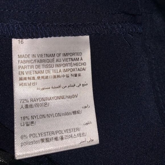 INC Womens Navy Bell-Bottom Flared Pants High-Rise With Side Zipper Size 16 - Picture 5 of 14